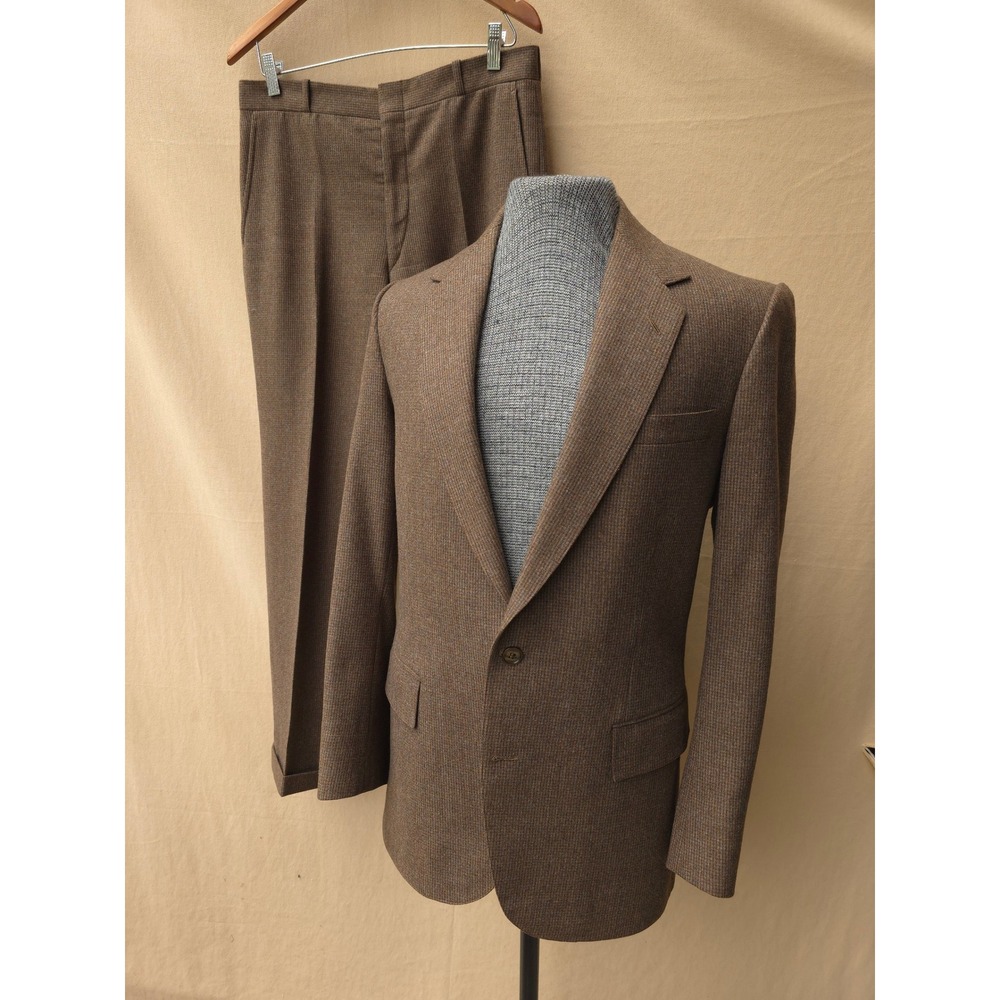 Vintage 1970s Beige Tweed Suit 2 Piece Set Made in Canada